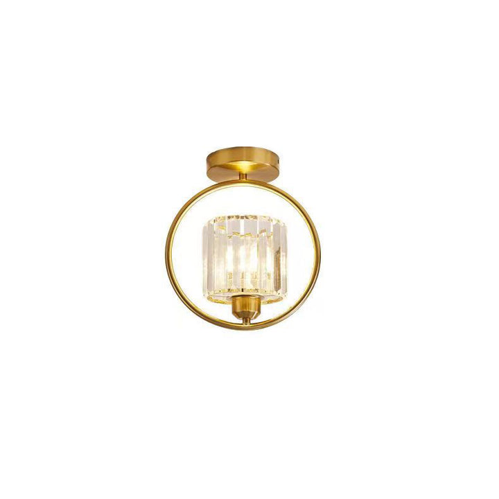 Pantalla de lámpara de hardware de cristal de cúpula de simplicidad moderna 1 - Luz de montaje semi empotrado para pasillos 