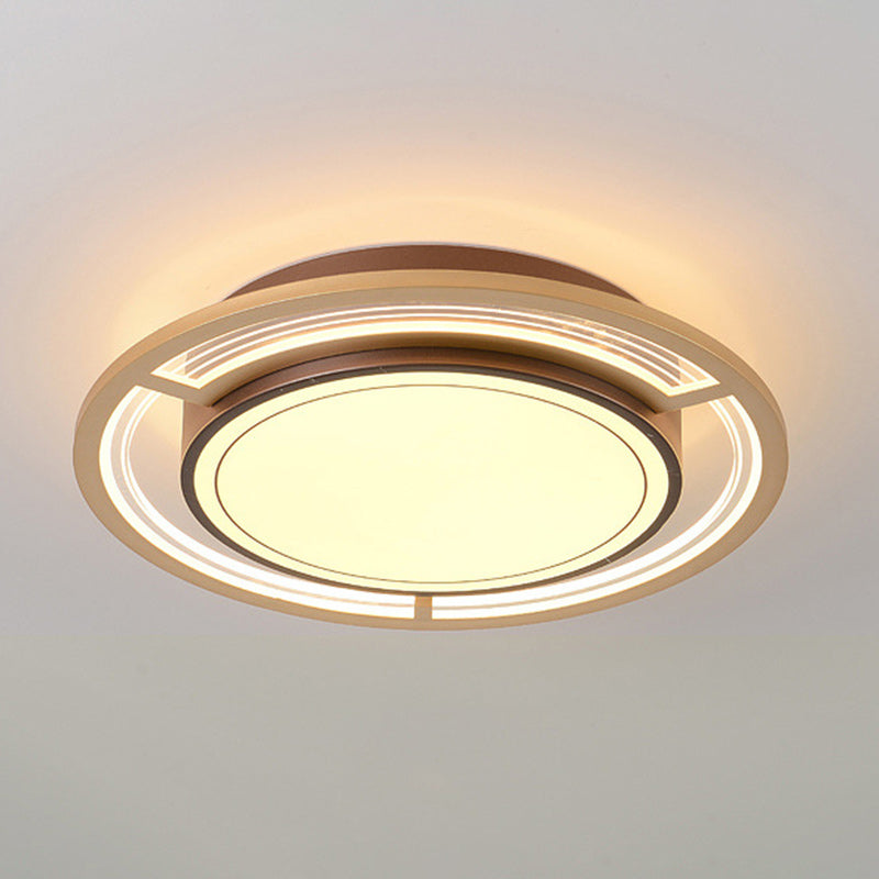 Lámpara de Araña de Madera Nórdica Contemporánea de Acrílico Crema Flor 1/3-Luz para Sala de Estar 