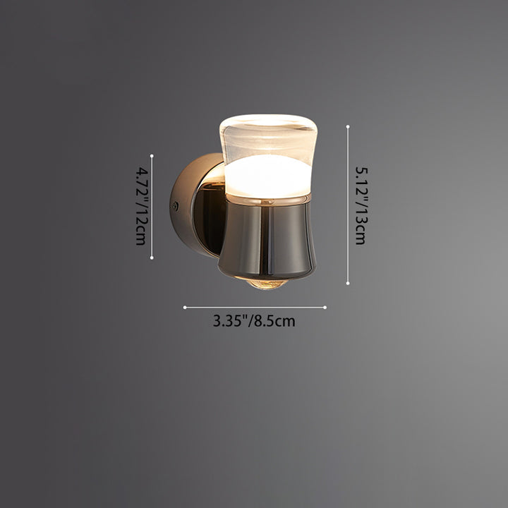 Applique murale LED en aluminium et fer avec lentille optique cylindrique scandinave contemporaine pour salon 
