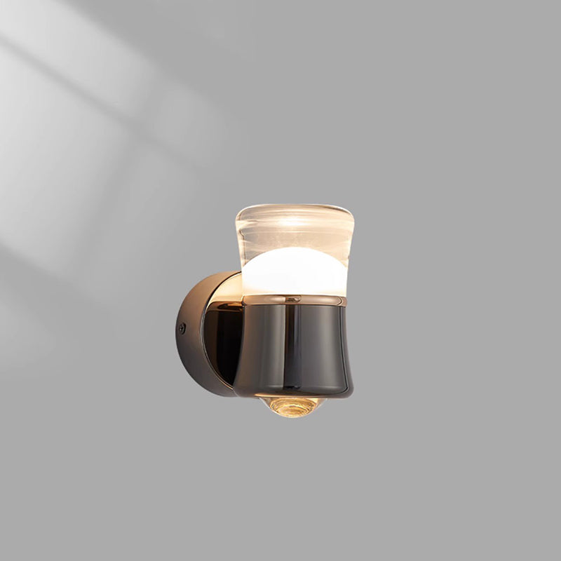Applique murale LED en aluminium et fer avec lentille optique cylindrique scandinave contemporaine pour salon 
