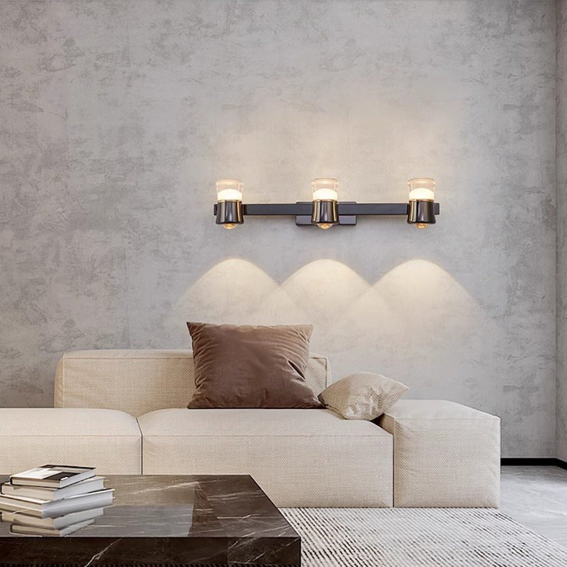Contemporary Scandinavian Cylinder Aluminum Iron Optical Lens LED Wall Sconce Lamp For Living Room