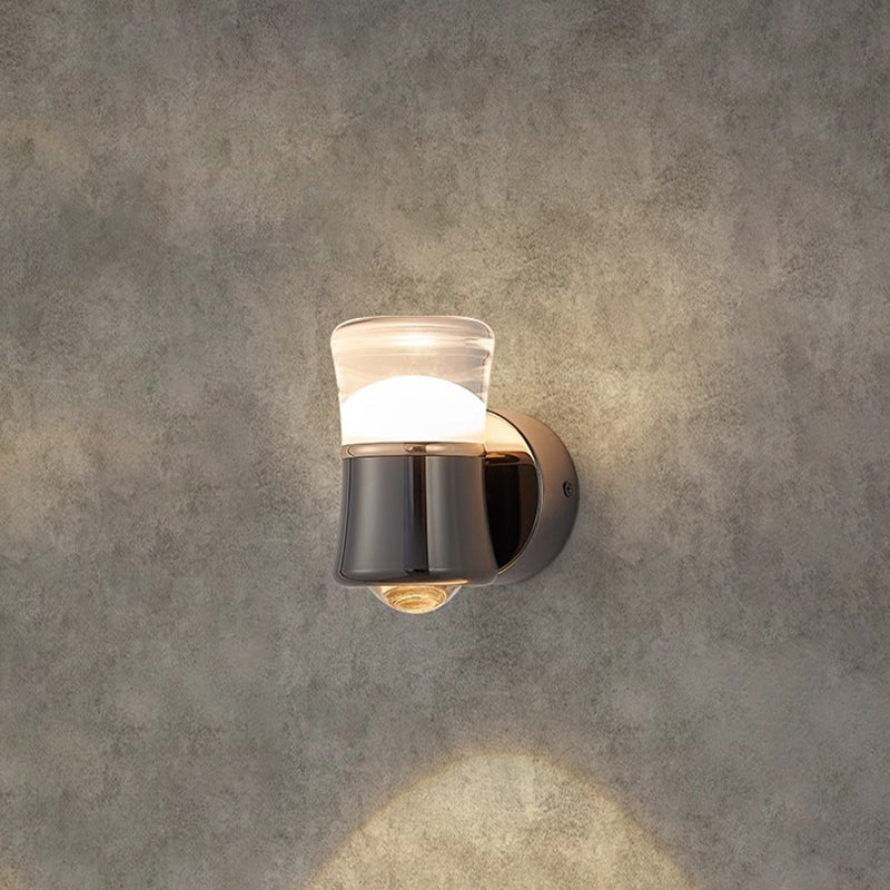 Applique murale LED en aluminium et fer avec lentille optique cylindrique scandinave contemporaine pour salon 