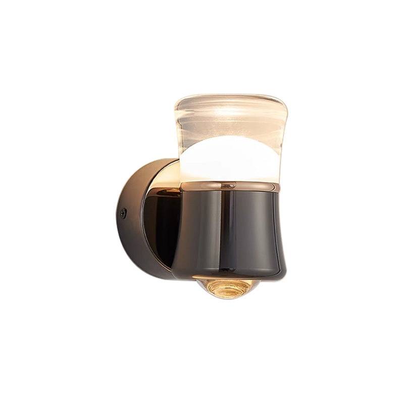 Contemporary Scandinavian Cylinder Aluminum Iron Optical Lens LED Wall Sconce Lamp For Living Room