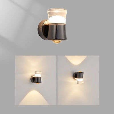 Contemporary Scandinavian Cylinder Aluminum Iron Optical Lens LED Wall Sconce Lamp For Living Room