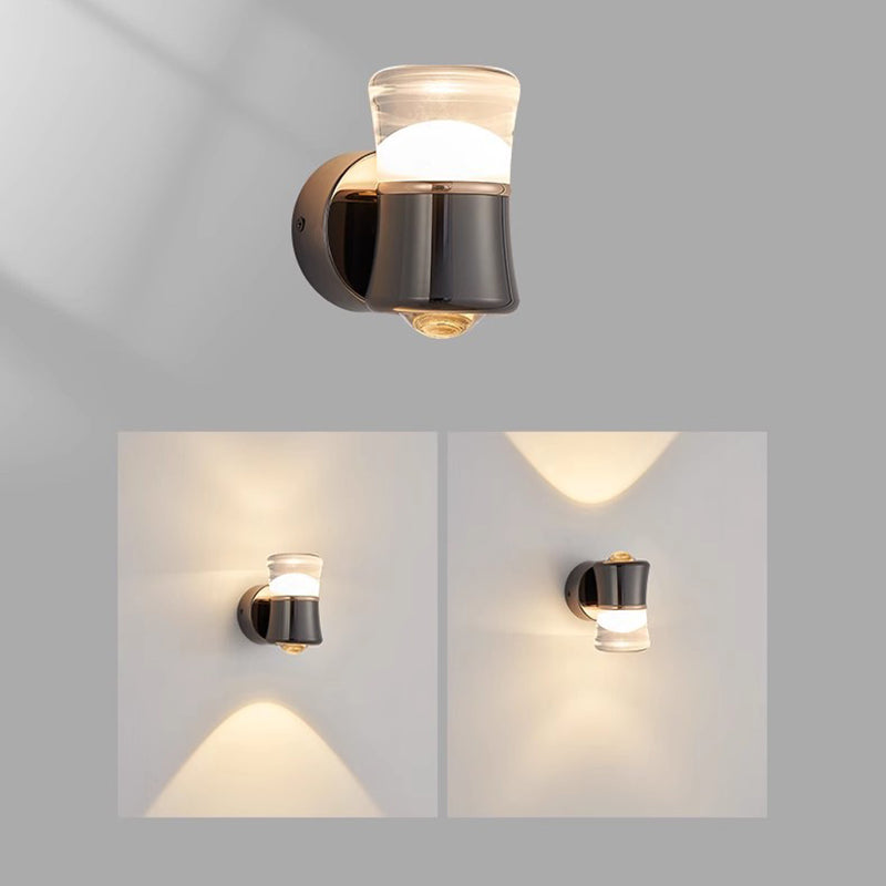 Contemporary Scandinavian Cylinder Aluminum Iron Optical Lens LED Wall Sconce Lamp For Living Room