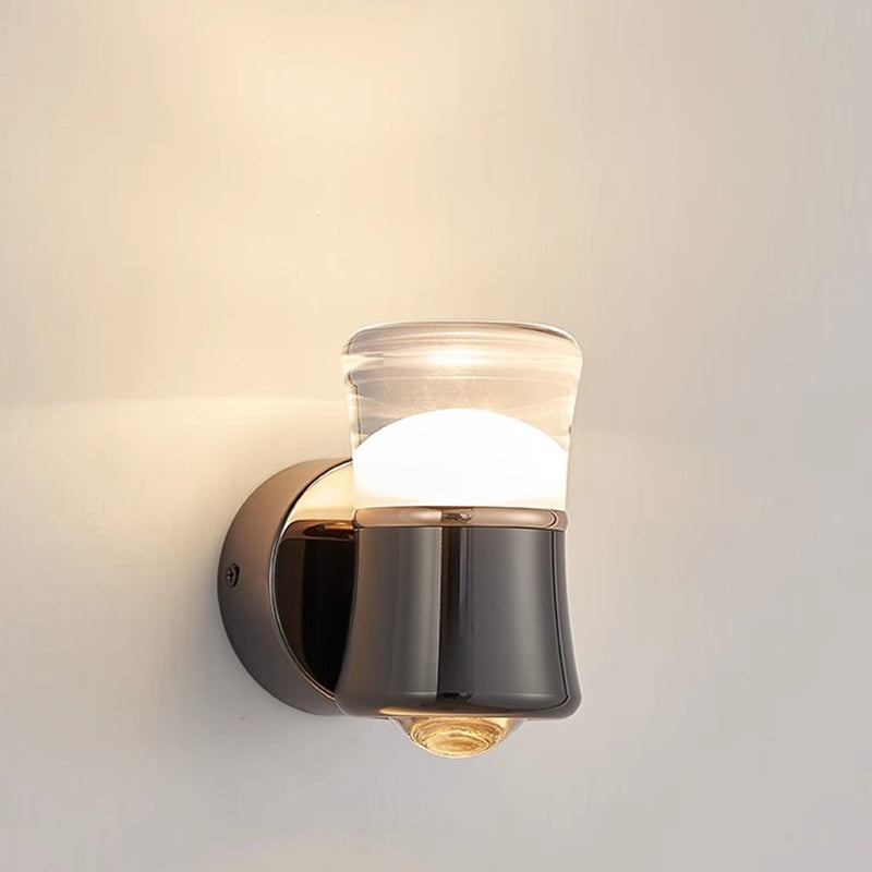 Contemporary Scandinavian Cylinder Aluminum Iron Optical Lens LED Wall Sconce Lamp For Living Room