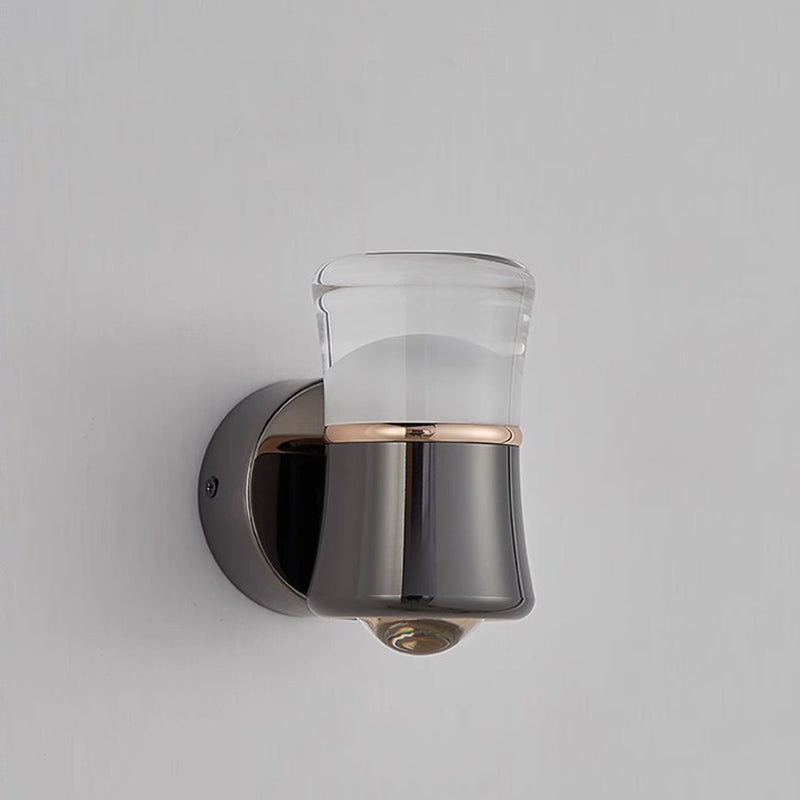 Contemporary Scandinavian Cylinder Aluminum Iron Optical Lens LED Wall Sconce Lamp For Living Room