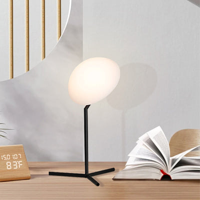 Contemporary Simplicity Mushroom Shape ABS Lampshade Iron Base LED Table Lamp For Bedroom