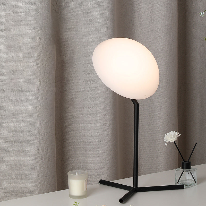 Contemporary Simplicity Mushroom Shape ABS Lampshade Iron Base LED Table Lamp For Bedroom