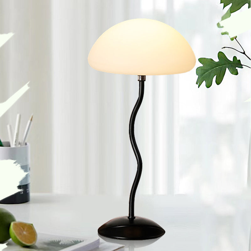 Contemporary Simplicity Mushroom Shape ABS Lampshade Iron Base LED Table Lamp For Bedroom