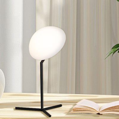 Contemporary Simplicity Mushroom Shape ABS Lampshade Iron Base LED Table Lamp For Bedroom