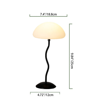 Contemporary Simplicity Mushroom Shape ABS Lampshade Iron Base LED Table Lamp For Bedroom