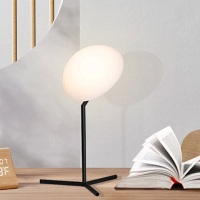 Contemporary Simplicity Mushroom Shape ABS Lampshade Iron Base LED Table Lamp For Bedroom