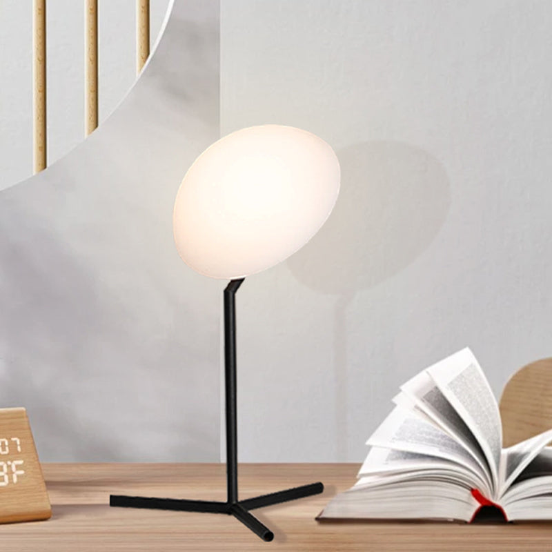 Contemporary Simplicity Mushroom Shape ABS Lampshade Iron Base LED Table Lamp For Bedroom