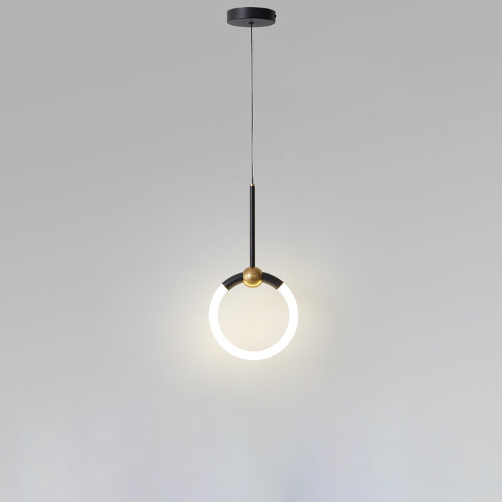Dôme nordique contemporain rond cercle abat-jour en acrylique et fer lampe à suspension LED pour chambre 