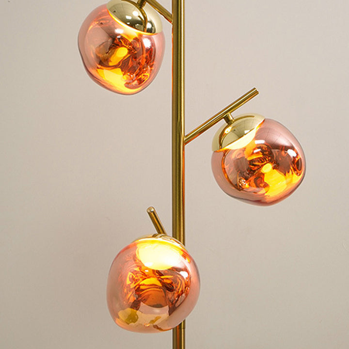 Lampe de sol LED avec abat-jour en acrylique Nordic Lava contemporain et base en fer pour salon 