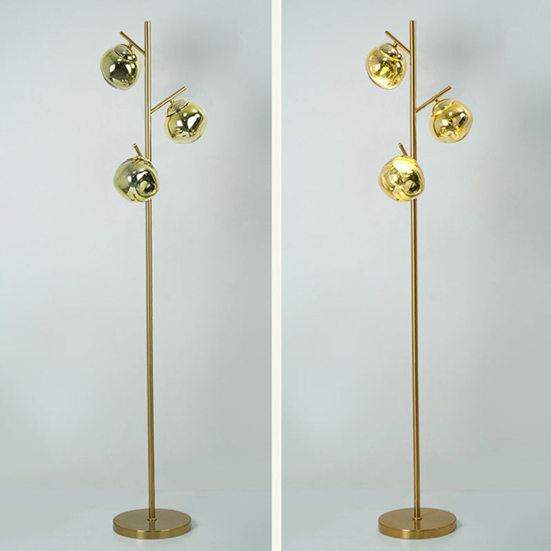 Lampe de sol LED avec abat-jour en acrylique Nordic Lava contemporain et base en fer pour salon 