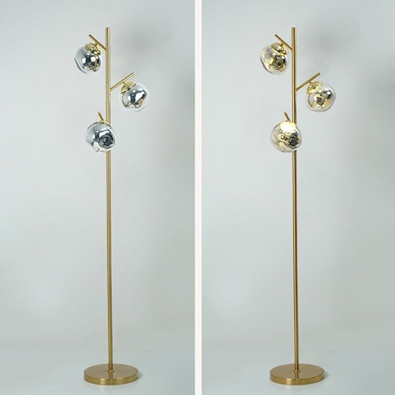Lampe de sol LED avec abat-jour en acrylique Nordic Lava contemporain et base en fer pour salon 
