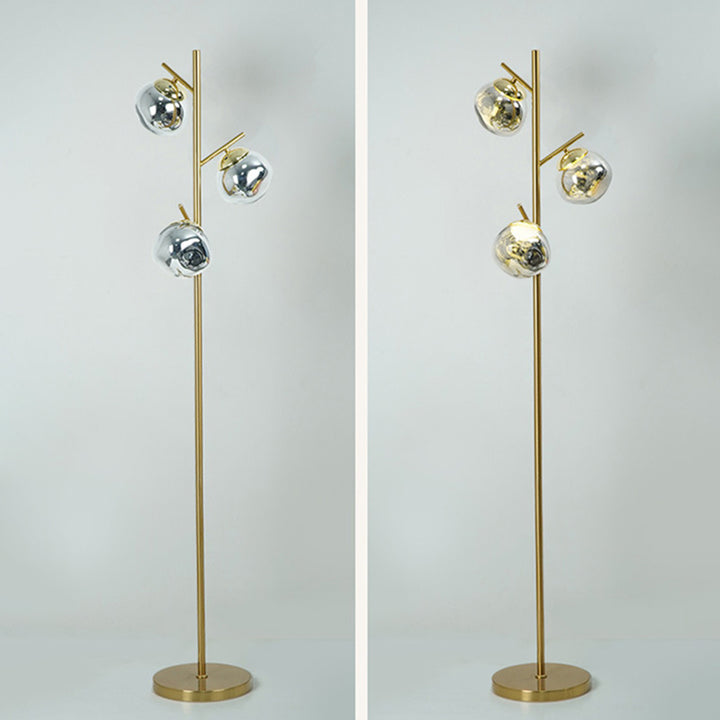 Lampe de sol LED avec abat-jour en acrylique Nordic Lava contemporain et base en fer pour salon 