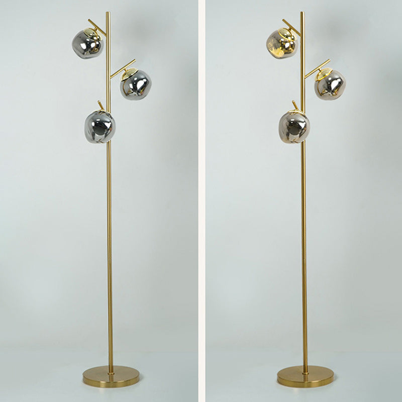 Lampe de sol LED avec abat-jour en acrylique Nordic Lava contemporain et base en fer pour salon 