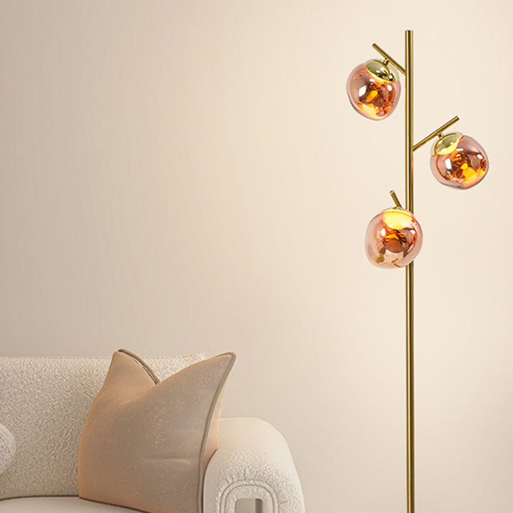 Lampe de sol LED avec abat-jour en acrylique Nordic Lava contemporain et base en fer pour salon 