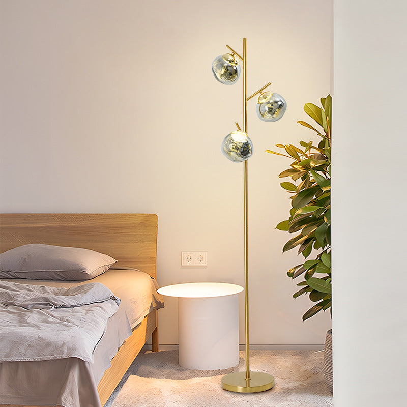 Abat-jour contemporain scandinave rond en acrylique avec base en marbre et lampadaire LED en fer pour salon 