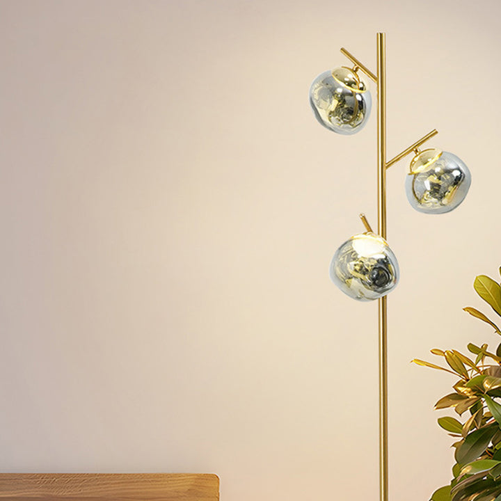 Lampe de sol LED avec abat-jour en acrylique Nordic Lava contemporain et base en fer pour salon 