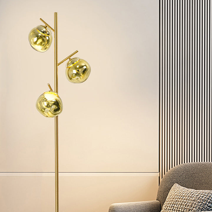 Lampe de sol LED avec abat-jour en acrylique Nordic Lava contemporain et base en fer pour salon 