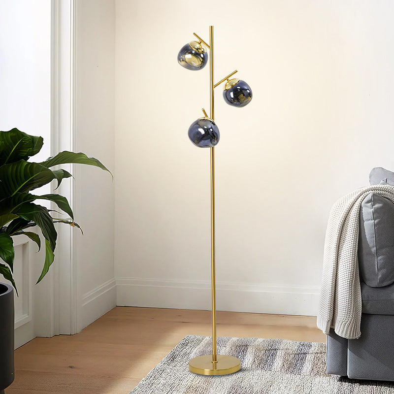Lampe de sol LED avec abat-jour en acrylique Nordic Lava contemporain et base en fer pour salon 