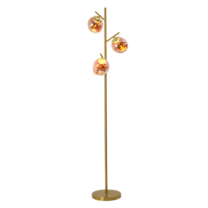 Lampe de sol LED avec abat-jour en acrylique Nordic Lava contemporain et base en fer pour salon 