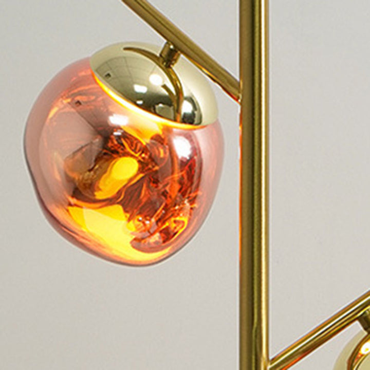 Lampe de sol LED avec abat-jour en acrylique Nordic Lava contemporain et base en fer pour salon 