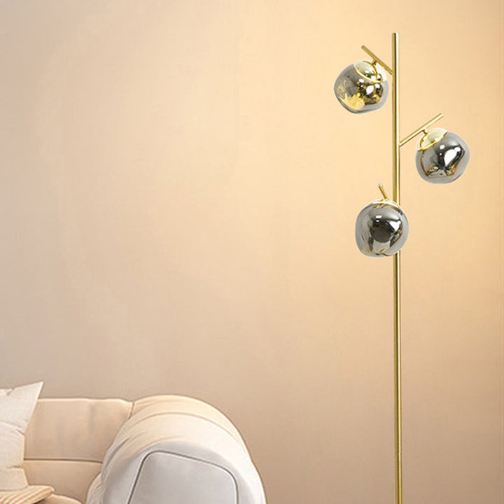 Lampe de sol LED avec abat-jour en acrylique Nordic Lava contemporain et base en fer pour salon 