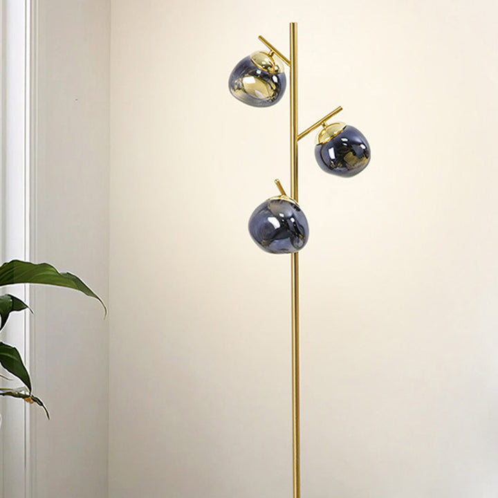 Lampe de sol LED avec abat-jour en acrylique Nordic Lava contemporain et base en fer pour salon 