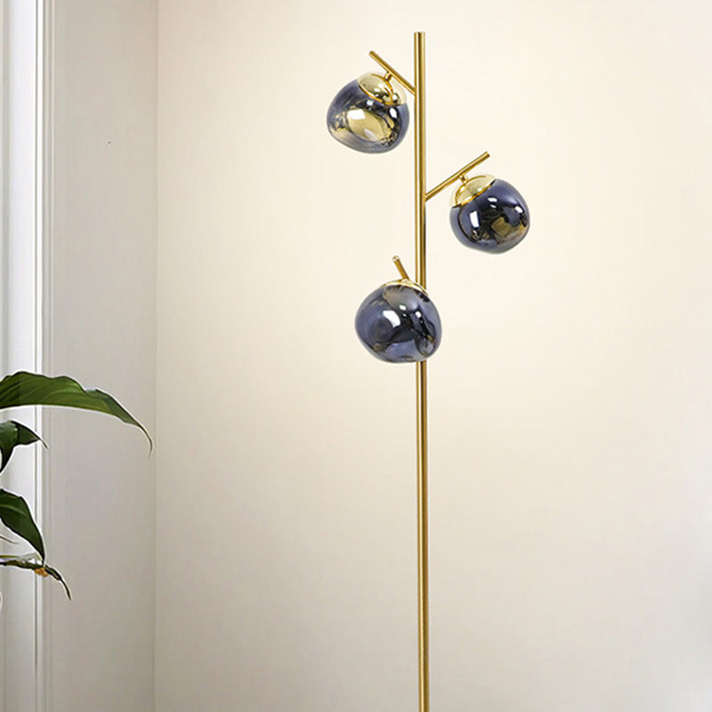 Abat-jour contemporain scandinave rond en acrylique avec base en marbre et lampadaire LED en fer pour salon 