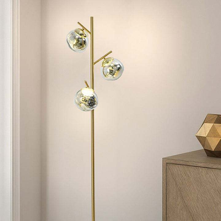 Lampe de sol LED avec abat-jour en acrylique Nordic Lava contemporain et base en fer pour salon 