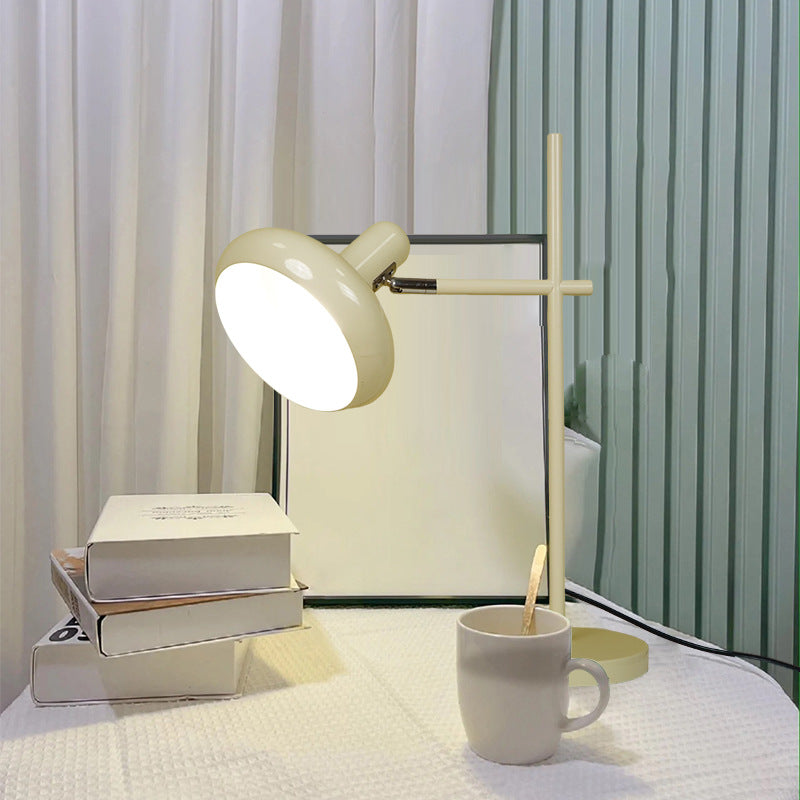 Pantalla de lámpara redonda de hierro nórdico contemporáneo 1 - Lámpara de mesa de luz para dormitorio 