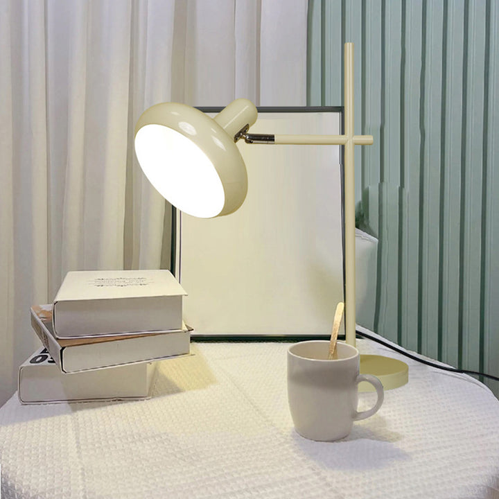 Pantalla de lámpara redonda de hierro nórdico contemporáneo 1 - Lámpara de mesa de luz para dormitorio 
