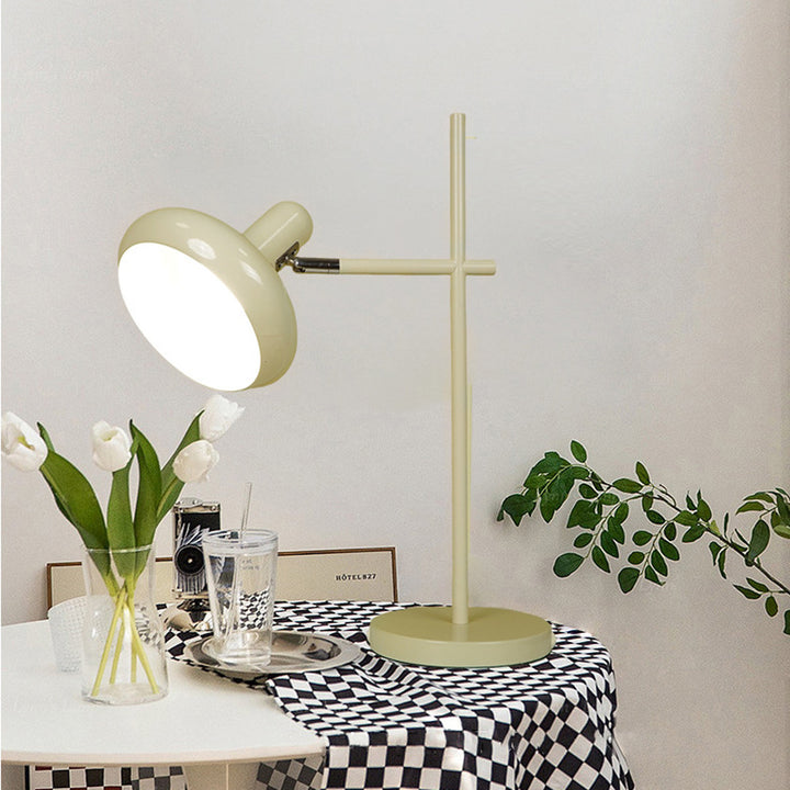 Pantalla de lámpara redonda de hierro nórdico contemporáneo 1 - Lámpara de mesa de luz para dormitorio 