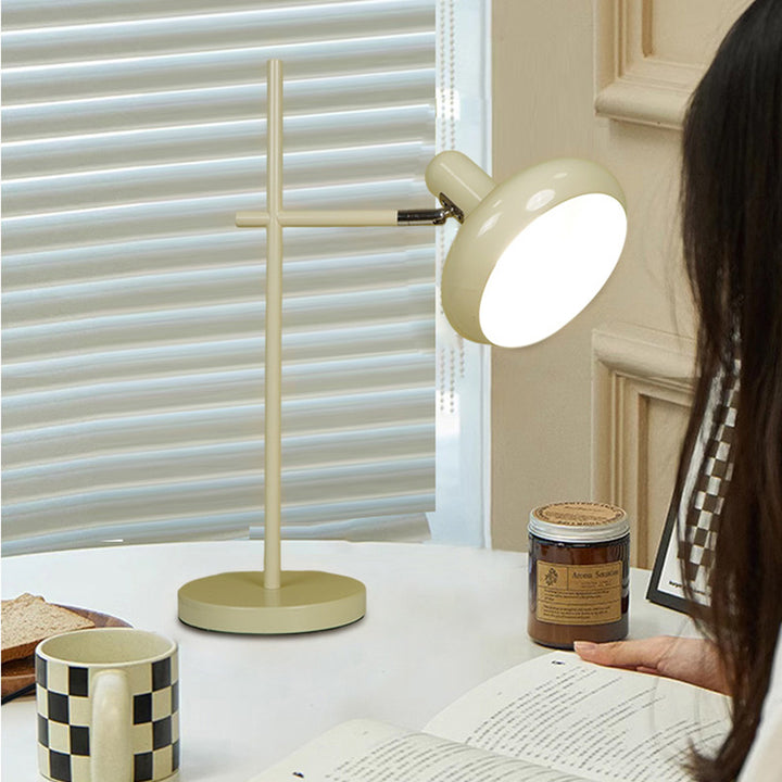 Pantalla de lámpara redonda de hierro nórdico contemporáneo 1 - Lámpara de mesa de luz para dormitorio 