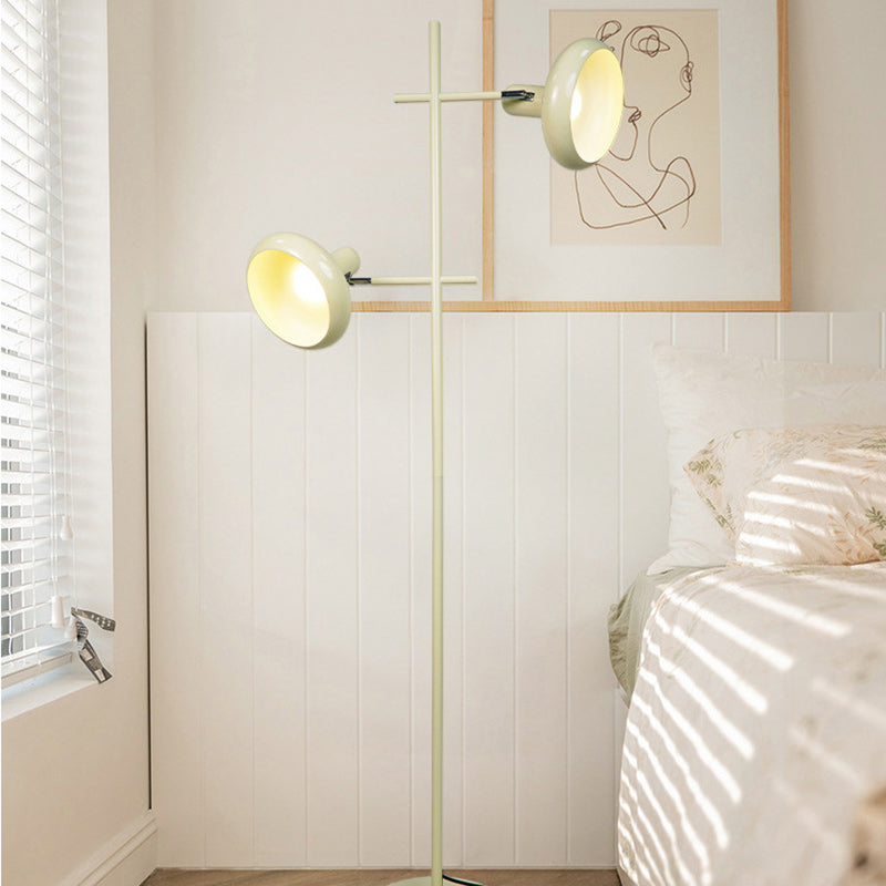 Lampe de sol traditionnelle japonaise en tissu de parapluie, fer cendré, 1 lumière pour salon 