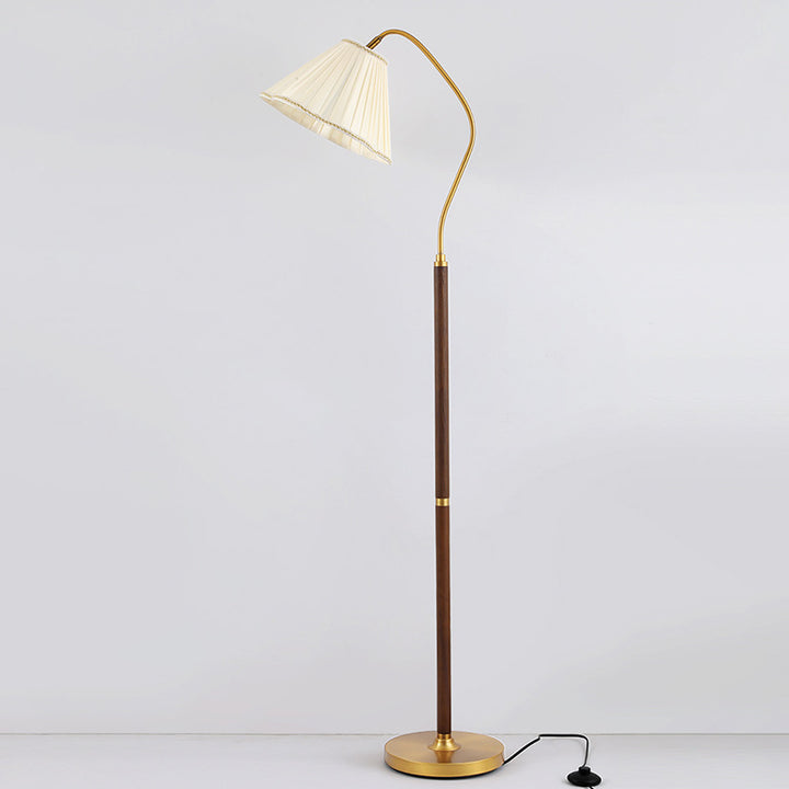 Traditionelle japanische Rockform Rotierbarer Stofflampenschirm Asche Eisenbasis 1 - Licht Stehlampe für Wohnzimmer 