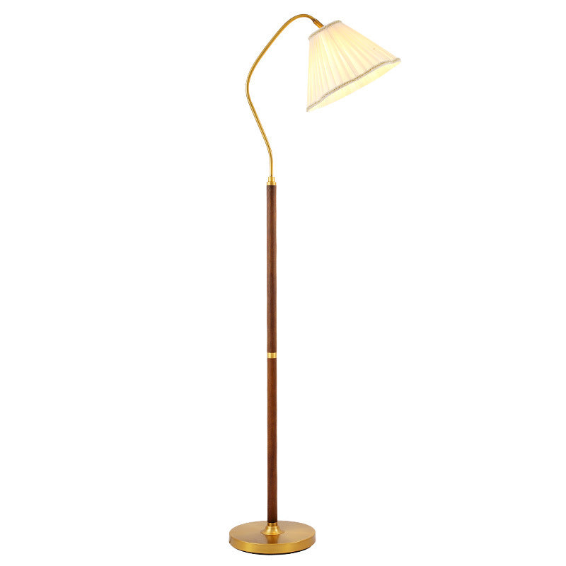 Traditionelle japanische Rockform Rotierbarer Stofflampenschirm Asche Eisenbasis 1 - Licht Stehlampe für Wohnzimmer 