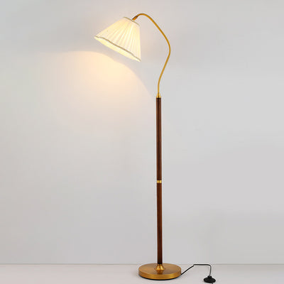 Lámpara de pie de tela de paraguas japonés tradicional Ash Iron 1 - Luz para sala de estar 