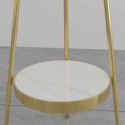 Abat-jour contemporain scandinave rond en acrylique avec base en marbre et lampadaire LED en fer pour salon 