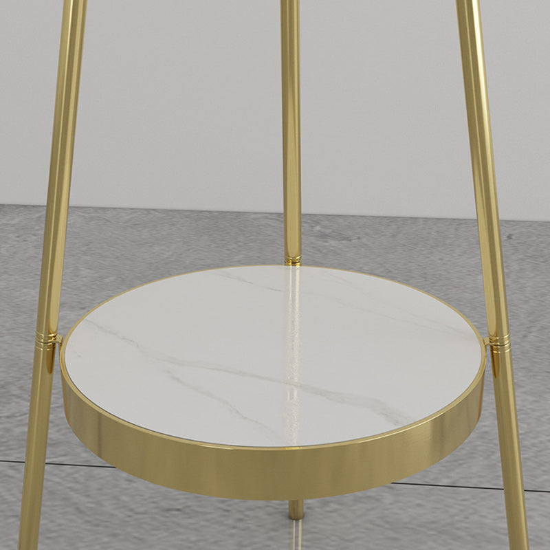 Abat-jour contemporain scandinave rond en acrylique avec base en marbre et lampadaire LED en fer pour salon 