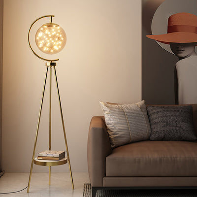 Abat-jour contemporain scandinave rond en acrylique avec base en marbre et lampadaire LED en fer pour salon 