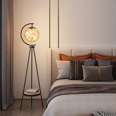 Abat-jour contemporain scandinave rond en acrylique avec base en marbre et lampadaire LED en fer pour salon 