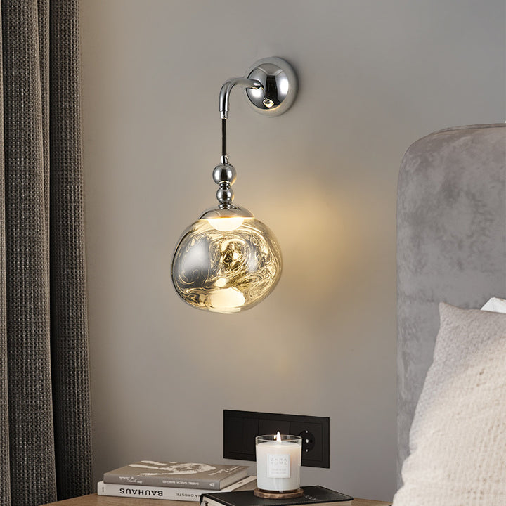 Lámpara de pared de hardware acrílico LED contemporánea nórdica de bola de lava para sala de estar 