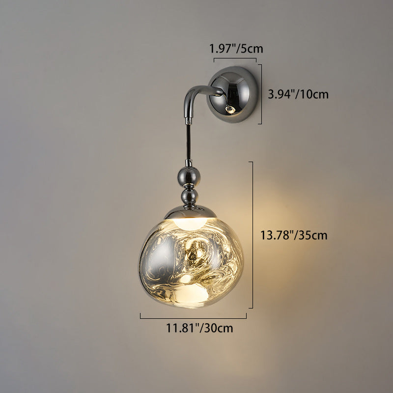 Lámpara de pared de hardware acrílico LED contemporánea nórdica de bola de lava para sala de estar 