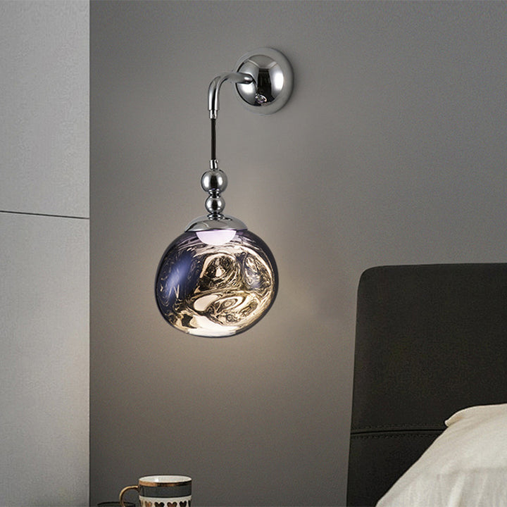 Lámpara de pared de hardware acrílico LED contemporánea nórdica de bola de lava para sala de estar 